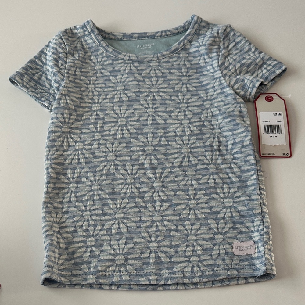 Levis Strauss Signature Girls Floral Jacquard Top Size M